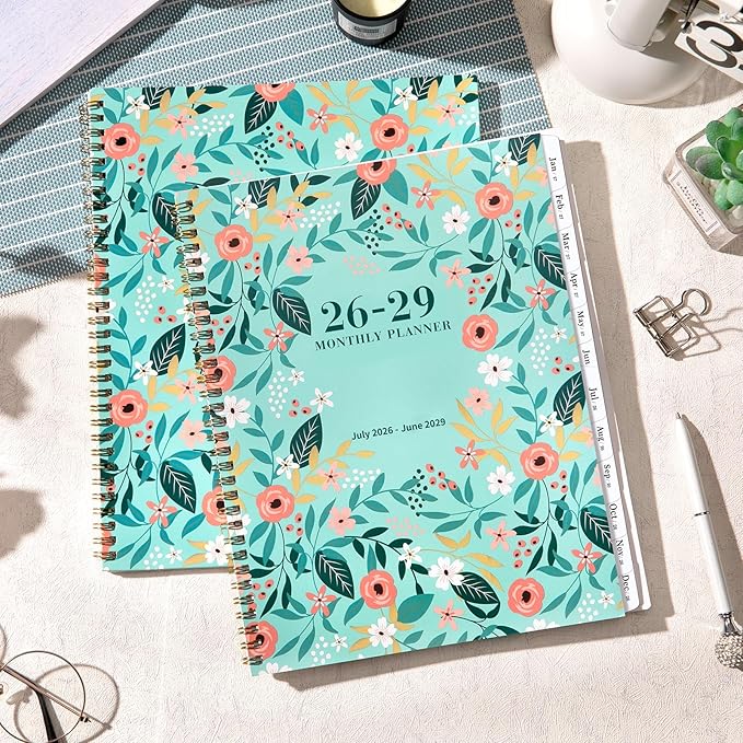 2026-2029 Monthly Planner/Calendar - JUL. 2026 - JUN. 2029, 9" × 11", 3 Year Monthly Planner 2026-2029, Large 36-Month Calendar with Tab, Back Pocket, Twin-Wire Binding, Premium Paper, Note Page