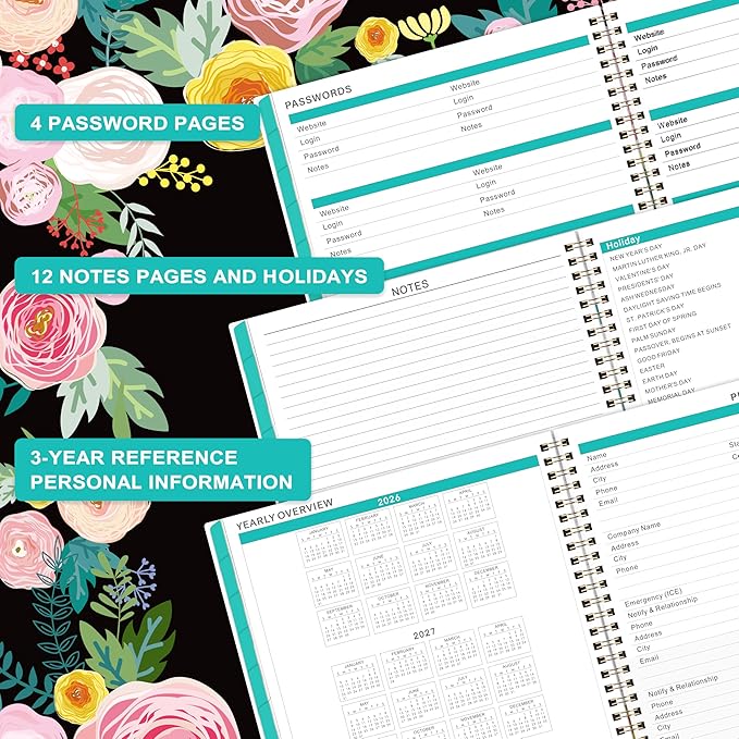 2026 Monthly Planner - 2026 Planner from Jan. 2026 - Dec. 2026, Monthly Planners 8.5“ x 11”, 2026 Calendar 12 Month with Pocket