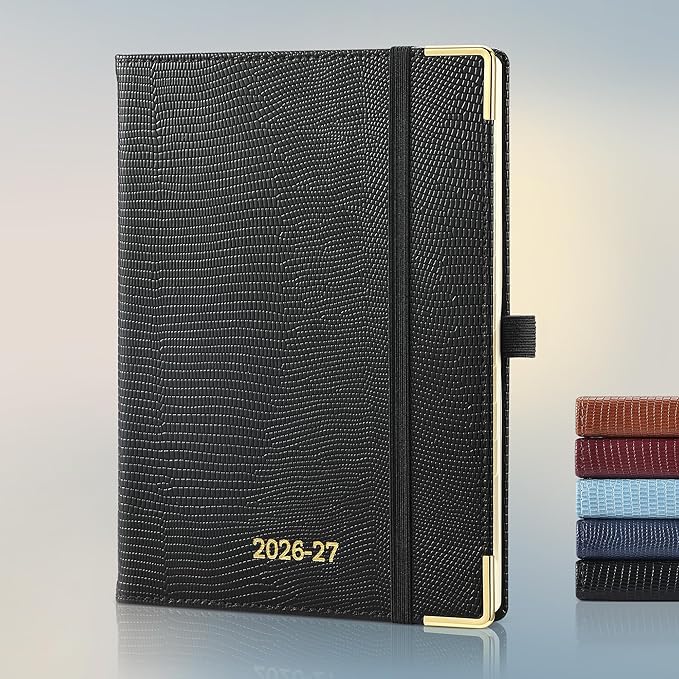Planner 2026-2027 Weekly & Monthly Planner with Hourly Time Slots, 18 Month Academic Calendar July 2026 – Dec 2027, Vertical Layout, Monthly Tabs, Hardcover Business Agenda, Black