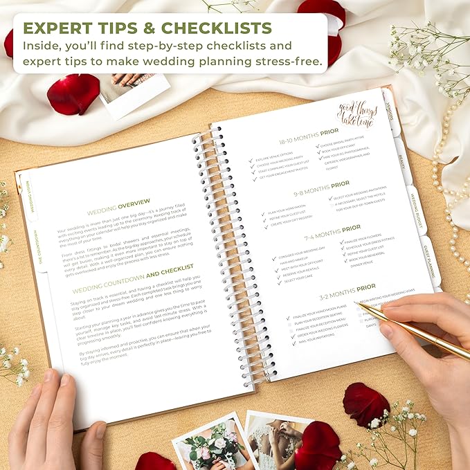 Clever Fox Wedding Planner Book and Organizer – Guided Wedding Planning Journal & Bridal Notebook with Tips & Checklists – Engagement Gifts for Bride or Engaged Couple (Pearl, Gold Foil)