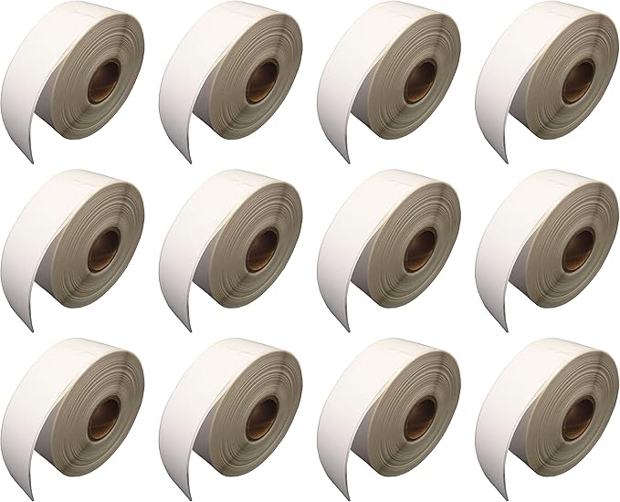 Dymo 30252 Compatible White Labels. 1-1/8" x 3-1/2" Address Labels. (12 Rolls)