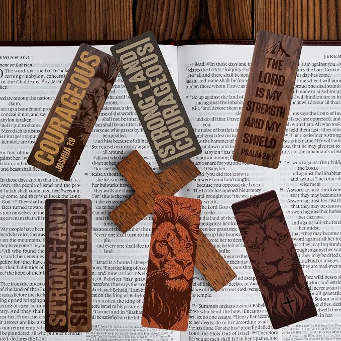 Christian Bookmarks for Men Bulk, 100 Pcs Bible Verse Lion Scripture Book Marks for Reading, Religious Paper Page Markers for Bible Study Church, Man of God Christian Gifts for Fathers Day Graduation