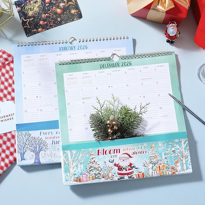 2026 Wall Calendar - 2026 Calendar with Pockets, 12" x 12", Jan. 2026 - Dec. 2026, with Ample Ruled Space, Holidays, 2-Sided Pockets, 12 Seasonal Calendar 2026, Great for Home & Office