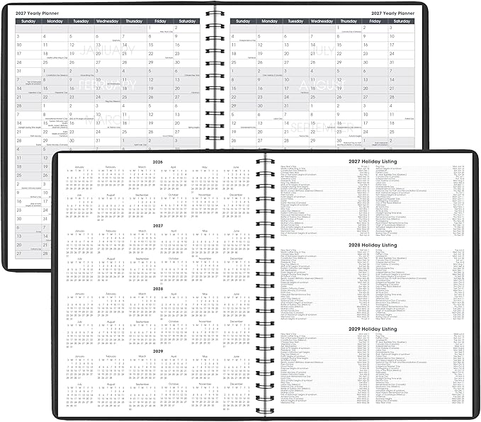 AT-A-GLANCE 2027 Appointment Book Planner, Daily Group Planner, 8.5" x 11", Eight Person, Two-Volume Set Jan-Jun & Jul-Dec, Black (7021205-27)