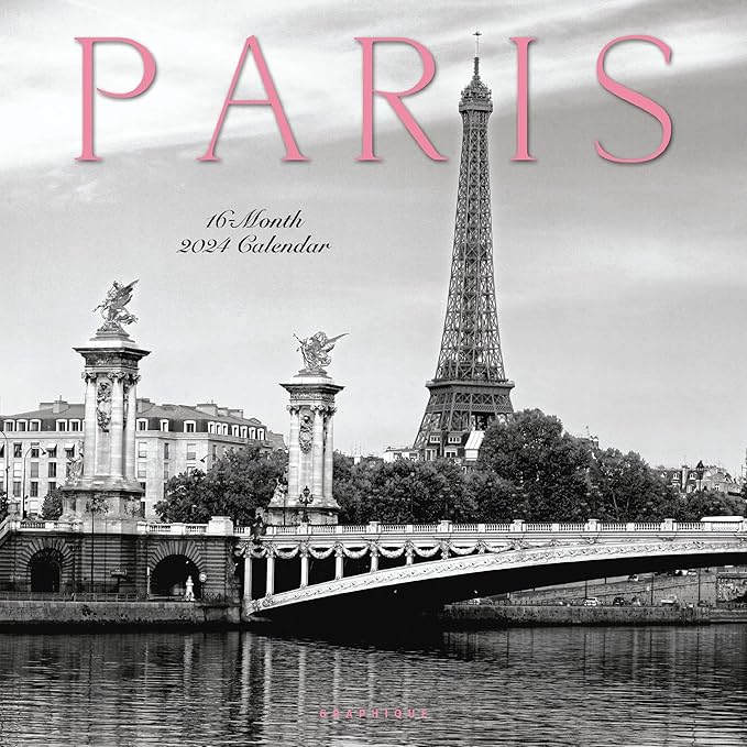 Graphique 2024 Paris Wall Calendar | 12” x 12” | Thick Paper | Home & Office Organizer | Large Monthly Grid | 3 Languages & Marked Holidays | 4 Month Preview Page for 2025