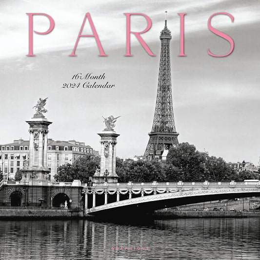 Graphique 2024 Paris Wall Calendar | 12” x 12” | Thick Paper | Home & Office Organizer | Large Monthly Grid | 3 Languages & Marked Holidays | 4 Month Preview Page for 2025