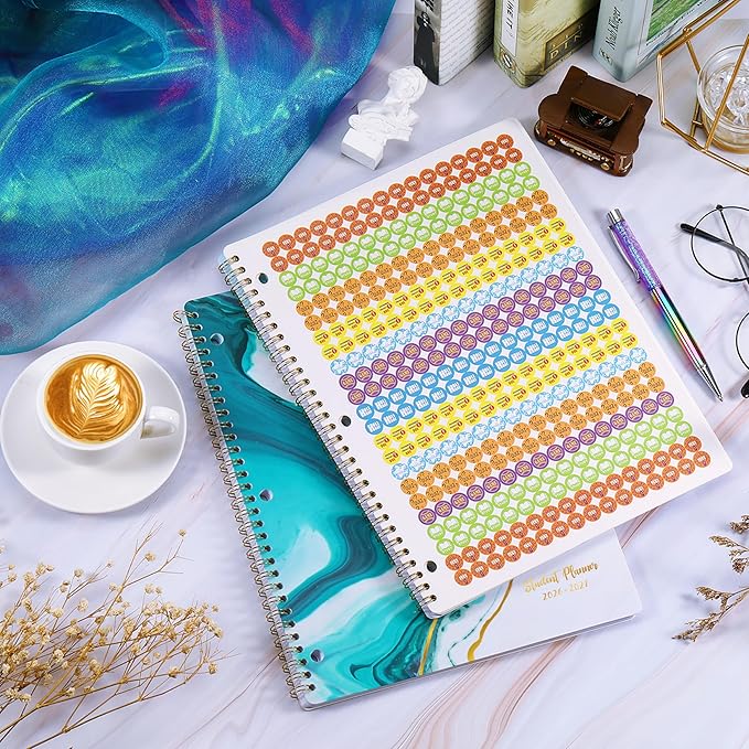 Student Planner 2026-2027 - School Planner 2026-2027 with Stickers, July 2026 - June 2027, 8.5" x 11", Academic Planner & Weekly Planners/Agenda, Thick Paper + Holidays + 3-Hole Punched + Twin-Wire - Sea Blue