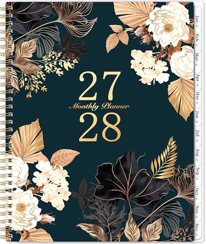 2027-2028 Monthly Planner - Jan 2027 - Dec 2028, 2 Year Monthly Calendar 2027-2028, 9" × 11" Calendar Planner, 24 Months, Tabs, Back Pocket, Twin-Wire Binding, Note Pages