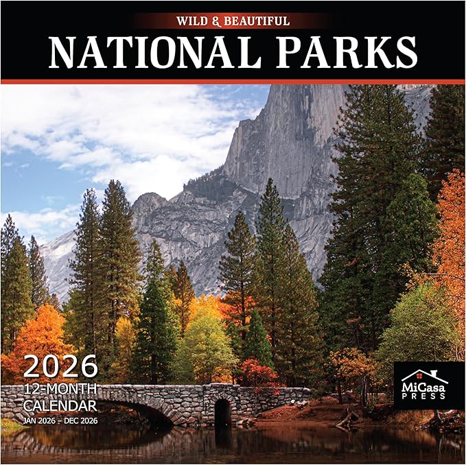 MICASA PRESS Wild & Beautiful National Parks 2026 Wall Calendar 12 Month | 12" x 24" Open | Thick & Sturdy Paper | Giftable | Nature Calendar 2026