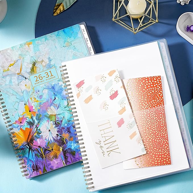 2026-2031 Monthly Planner - 5 Year Monthly Planner/Calendar 2026-2031, July 2026 - June 2031, 9" x 11", Twin-Wire Binding, 60 Month Tabs, Back Pocket, Notes, Holidays, Transparent Waterproof PP Cover