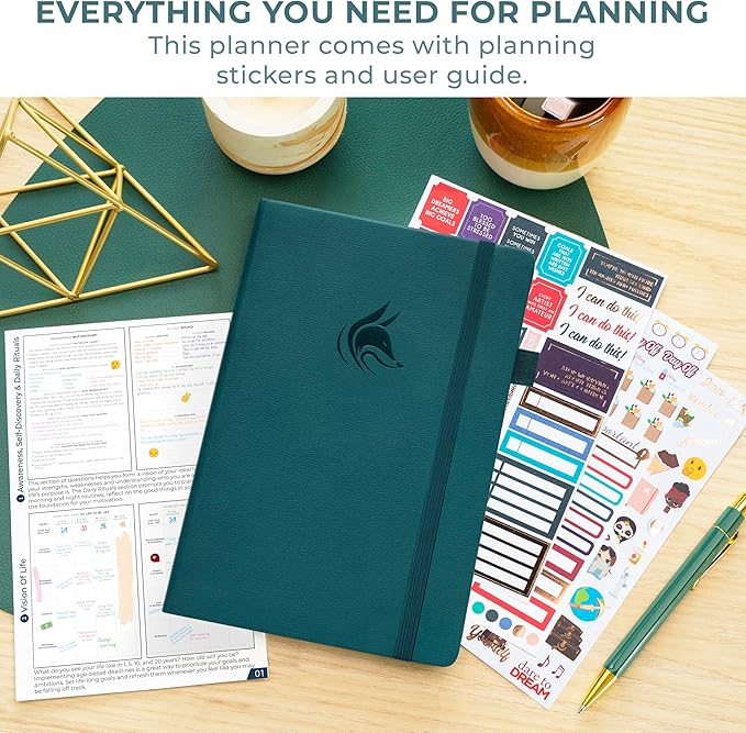 Clever Fox Planner Schedule – Undated Weekly & Monthly Life Planner with Time Slots, Appointment Book & Daily Organizer, A5 (Dark Teal)