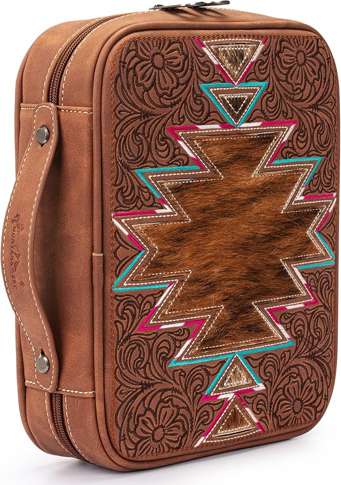 Montana West Western Style Embroidered Bible Covers for Women Men Book Carrying Case Church Bag Outdoor Bible Protective