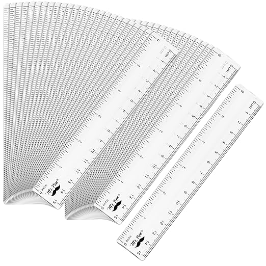 Mr. Pen- Bulk Plastic Rulers, 6 Inch, 50 Pack, Easy-to-Read Markings, Scratch-Resistant Design, Durable Clear Ruler for Crafting Office & School, School Supplies, Bulk Rulers Set, Measuring Tools