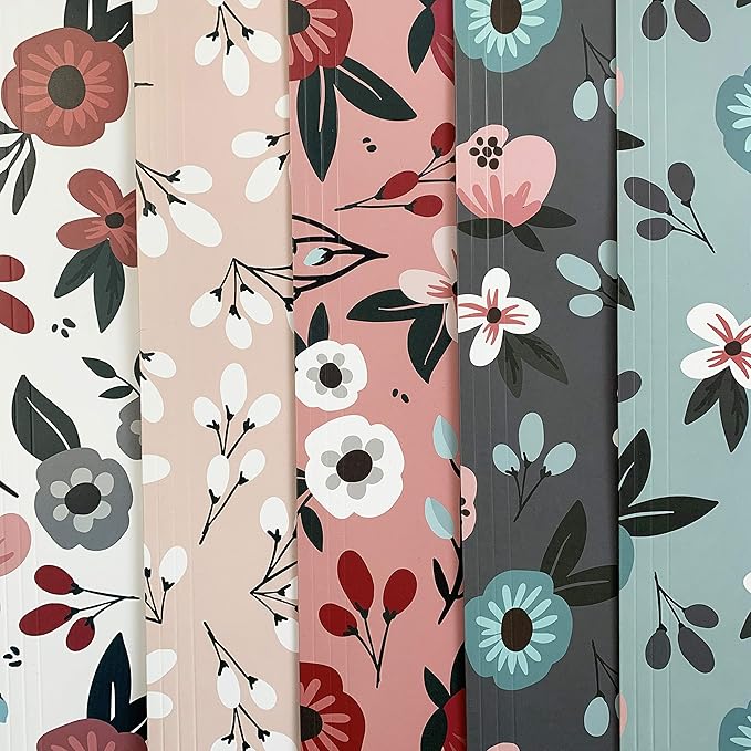 Cute File Folders, Set of 24 3-Tab Letter Size Decorative File Folders Boho Colored Manilla 8.5 x 11 Filing – Pretty Designer Home Office School Supplies (Tranquility)