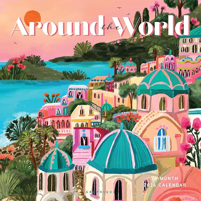Graphique 2026 Around The World Wall Calendar | 12” x 12” | Thick Paper | Home & Office Organizer | Large Monthly Grid | 3 Languages & Marked Holidays | 4 Month Preview Page for 2027