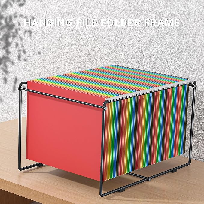 2 Sets Hanging File Folder Frame Letter/Legal Size,Less Than 9.5”H/15.4”D File Cabinet Rail/Drawer/Inserts,Hanging File Holder,Desk Organizer for Accessories,Filing Box,Anti-Scratch/Rusty