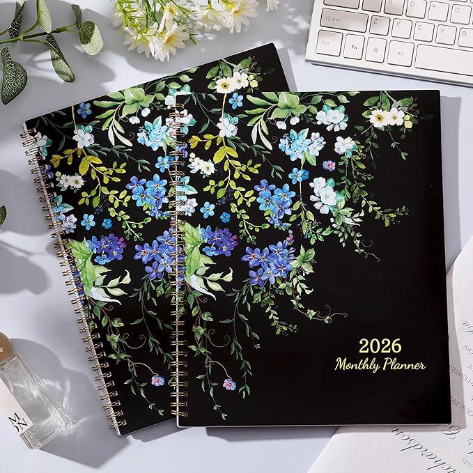 2026 Monthly Planner - 9'' x 11'', Large 12 Monthly Calendar/Planner 2026, Jan. 2026 - DEC. 2026, 2026 Calendar Planner with Twin-wire Binding, Note Pages, Tabs, Inner Pocket, Thick Paper