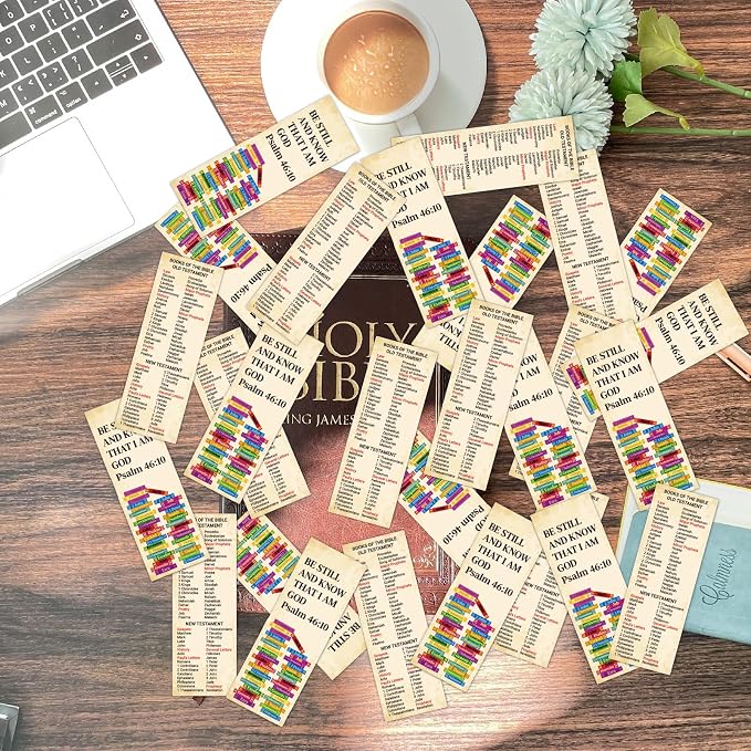 Bible Bookmarks Religious Valentines Christian Books of Bible Bible Verse Prayer Scripture Reading Jesus Loves You Bookmarks Gospel Tracts for Sunday School Office (Books of The Bible, 120)