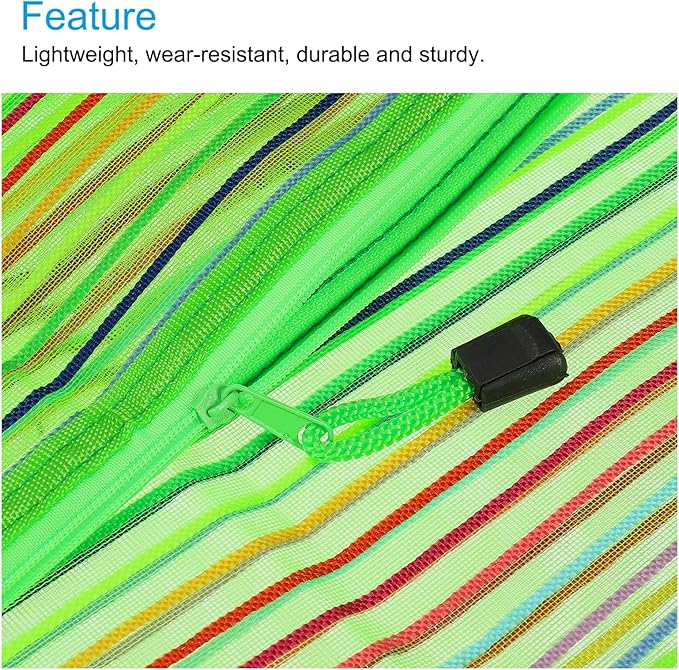 MECCANIXITY Mesh Zipper Pouches, A4 Colorful Pencil Case Document File Bags Storage Organizer for Office Supply Travel Accessory, Green Pack of 6