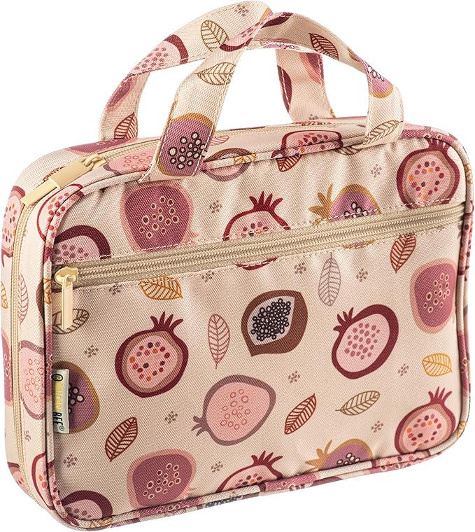 DiverseBee Bible Cover with Handles, Zippered Bible Carrying Case for Women and Girls, Bible Tote Bag for Kids, Book Cover Accessories, Christian Gifts 7.5 x 10 x 2.5in (Pomegranate)