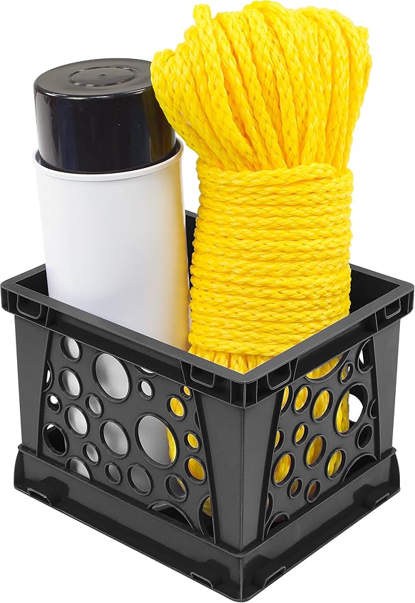 Storex Micro Crate, 6.75 x 5.8 x 4.8", Black, Case of 18 (63101U18C)