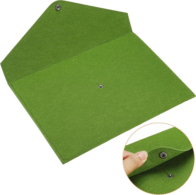 PATIKIL File Bag Felt Folder 2 Pack A4 Envelope Document Storage Pouch Organizer for Office Business, Green