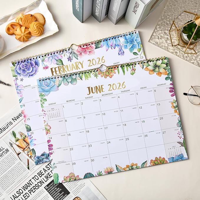 2026 Calendar - 2026 Wall Calendars, JAN. 2026 to DEC. 2026, 2026 Wall Calendar 12 Month, 14.5" x 11", Large Writing Blocks