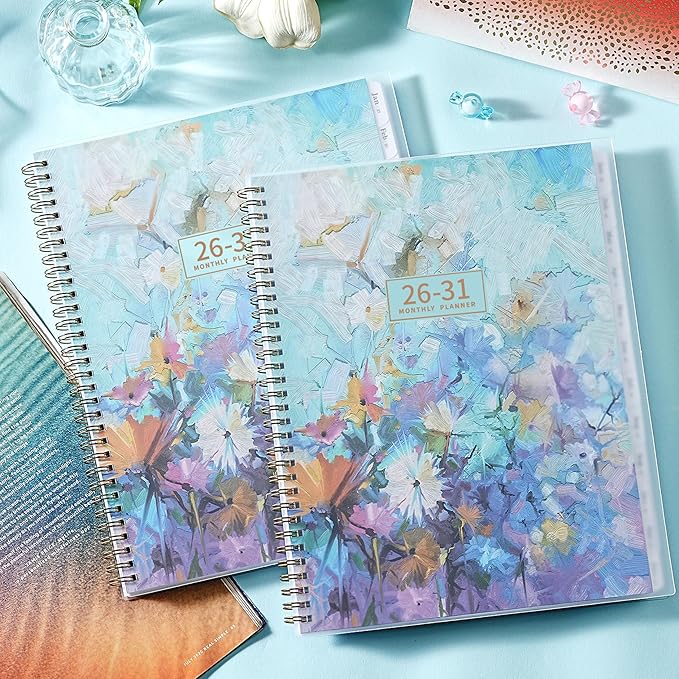 2026-2031 Monthly Planner - 5 Year Monthly Planner/Calendar 2026-2031, July 2026 - June 2031, 9" x 11", Twin-Wire Binding, 60 Month Tabs, Back Pocket, Notes, Holidays, Transparent Waterproof PP Cover