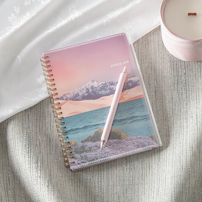 Blue Sky 2025-2026 Weekly and Monthly Academic Year Planner Calendar, July 2025 - June 2026, 5" x 8", Flexible Cover With Zip Pouch, Wirebound, Storage Pocket, Enough to Believe