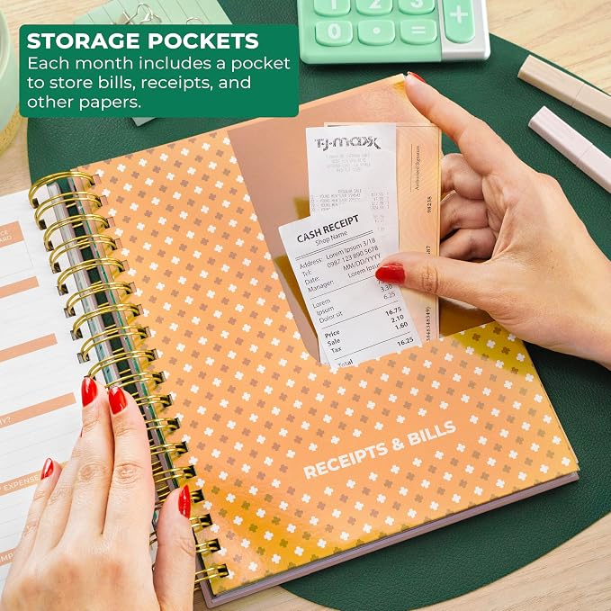 Clever Fox Budget Planner & Monthly Bill Organizer With Pockets. Expense Tracker, Budgeting Journal & Financial Book. Large, 8x9.5" (Rose Gold)
