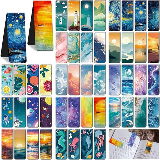 96Pack Magnetic Bookmarks Bulk Book Marks for Reading Women Men Adults Book Lovers Gifts, Cute Bookmarks Magnet Bookmark Clips Magnetic Page Markers Pretty Funny BookMarker (Multi-Style)