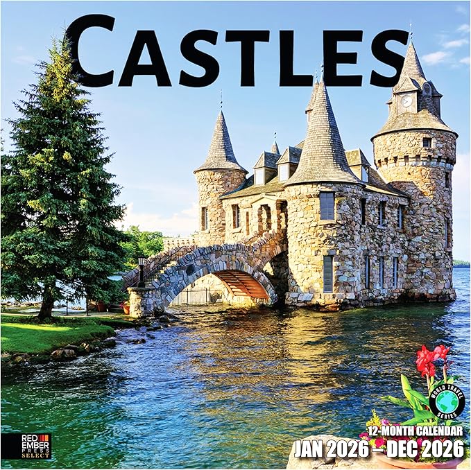 RED EMBER Select - Castles 2026 Wall Calendar 12 Month | 12" x 24" Open | Thick & Sturdy Paper | Giftable | Travel Calendar 2026