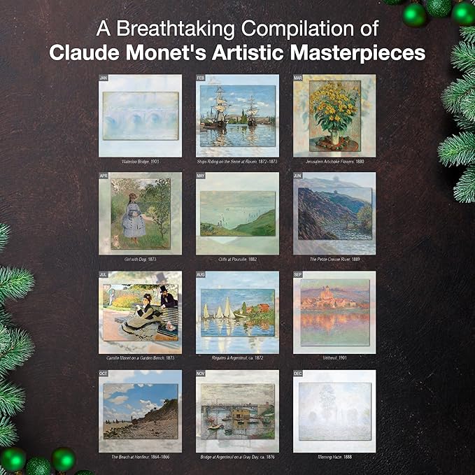MICASA PRESS Claude Monet 2026 Wall Calendar 12 Month | 12" x 24" Open | Thick & Sturdy Paper | Giftable | Impressionist Art Calendar 2026