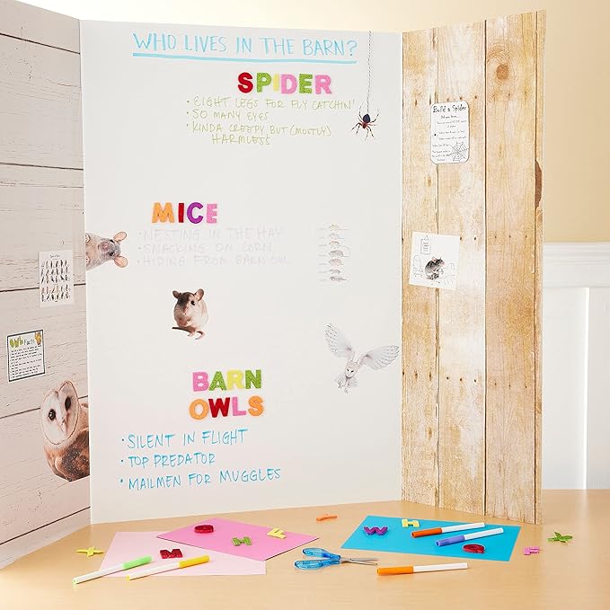 White 36" x 48" Foam Tri-Fold Display Board, 12 Pack