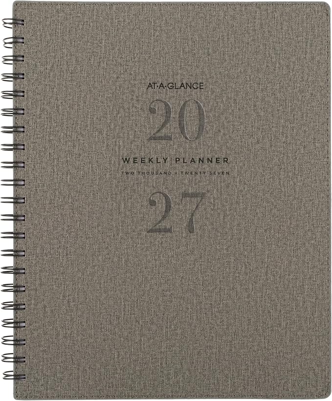 AT-A-GLANCE 2027 Planner, Weekly & Monthly, 13-Month Jan-Jan, 8.5" x 11", Signature, Gray (YP9050727)
