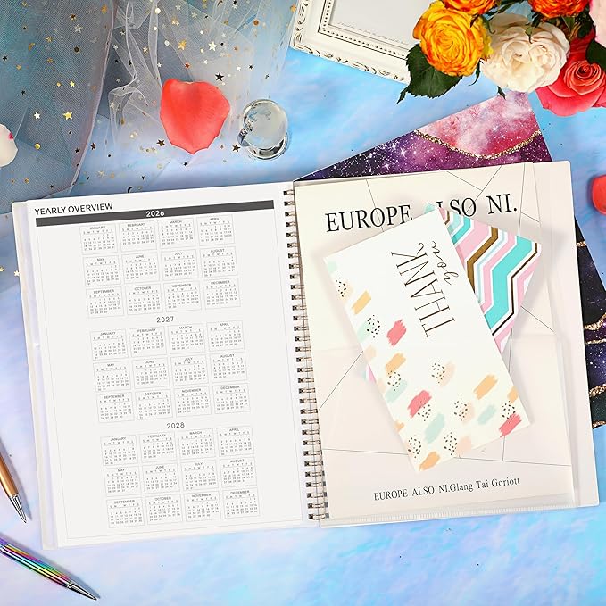 Monthly Planner 2026-2028 - 2 Year Planner 2026-2028, Jul.2026 - Jun.2028, 9" x 11", 2026-2028 Monthly Calendar, Calendar Planners with Inner Pocket, Twin-wire Binding, Tabs - Star