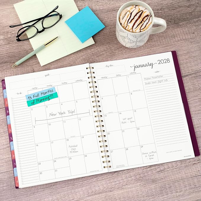 AT-A-GLANCE 2027 Planner, Weekly & Monthly, 13-Month Jan-Jan, 8.5" x 11", Harmony, Mulberry (1099-905-18-27)