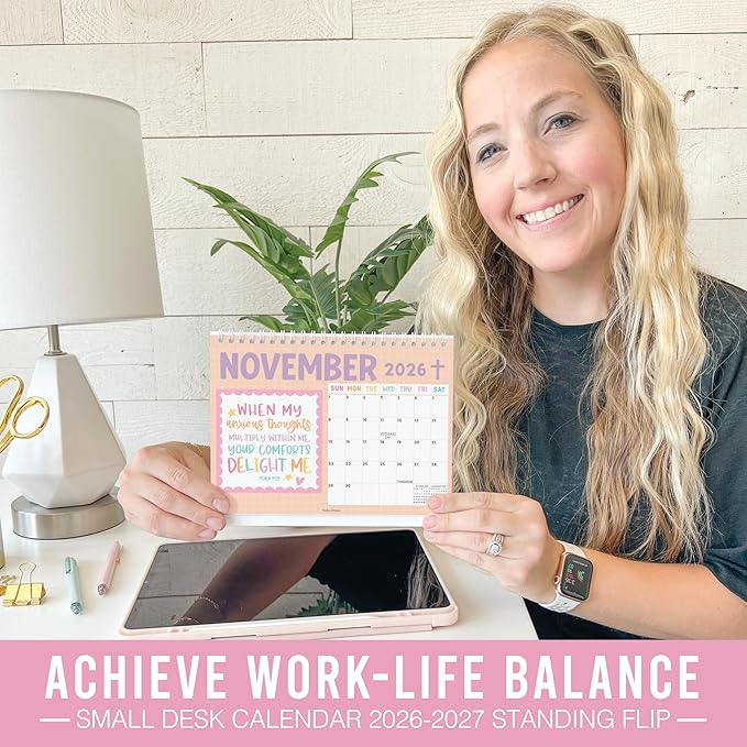 Small Desk Calendar 2026-18-Month 2026 Desk Calendar Small for Home, Office & Classroom, Standing Flip Desks Calendars 2026-2027, Teacher Appreciation Gifts, Graduation Gifts
