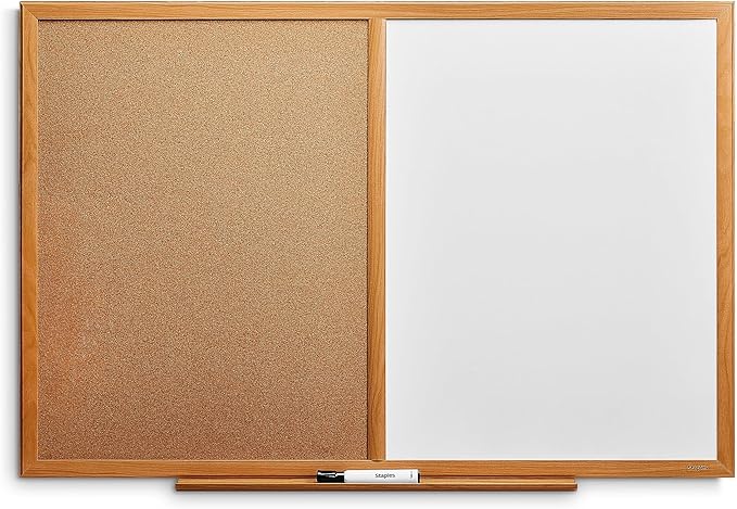 Staples Standard Cork & Dry Erase Whiteboard, 3' x 2'