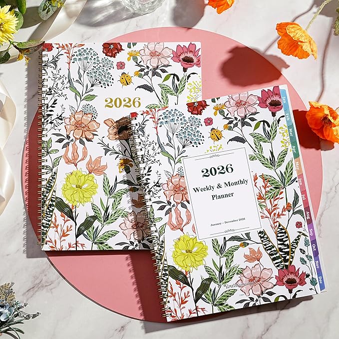 2026 Planner – Weekly ＆ Monthly Planner 2026, Jan. 2026 – Dec. 2026, 8.5" x 11" with Colorful Tabs, Flexible Cover, Thick Paper, Twin-Wire Binding, Back Pocket, To-Do ＆ Notes