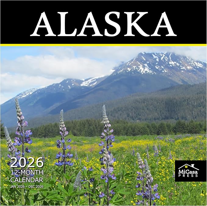 MICASA PRESS Alaska 2026 Wall Calendar 12 Month | 12" x 24" Open | Thick & Sturdy Paper | Holiday Gift | Travel Calendar 2026