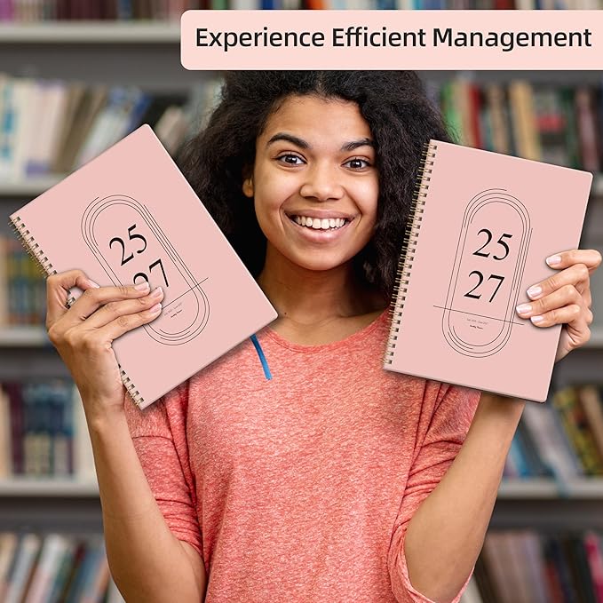 2026-2027 Monthly Planner, Jan 2026-June 2027, B5 (7" x 9"), 2 Year Monthly Planner, 24 month Calendar, Simple Calendar Planner Notebook Soft PVC Cover, Suitable for Schools & Offices, Pink