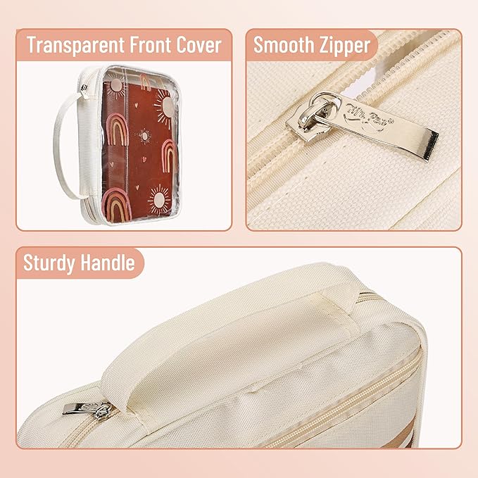 Mr. Pen- Bible Cover Case, Carrying Book Case with Durable Handle, Bible Protective Church Bag for Men & Women, Christian Gifts, Clear