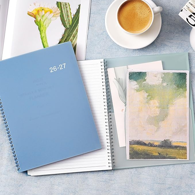 2026-2027 Planner - Weekly Monthly Planner 2026-2027 from Jul. 2026 to Jun. 2027, Calendar Planner with Inner Pocket, Spiral Bound, Academic Planner 8.5 x 11, Blue