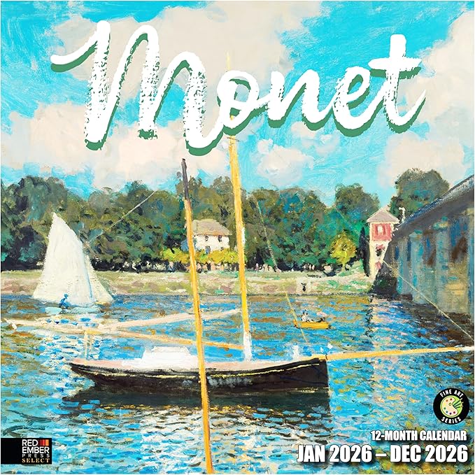 RED EMBER Select - Claude Monet 2026 Wall Calendar 12 Month | 12" x 24" Open | Thick & Sturdy Paper | Giftable | Impressionist Art Calendar 2026