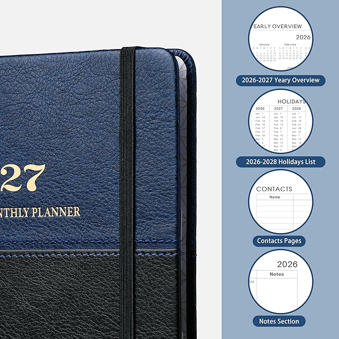 2026-2027 Planner - 2026-2027 Weekly Monthly Planner, July 2026 to June 2027, Academic Planner with Elastic Closure, Inner Pocket, 6.4'' x 8.5''