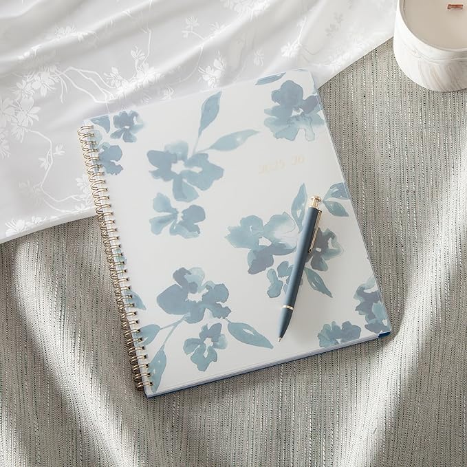 Blue Sky 2025-2026 Weekly and Monthly Academic Year Planner Calendar, July 2025 - June 2026, 8.5" x 11", Flexible Cover, Wirebound, Storage Pocket, Bakah Blue