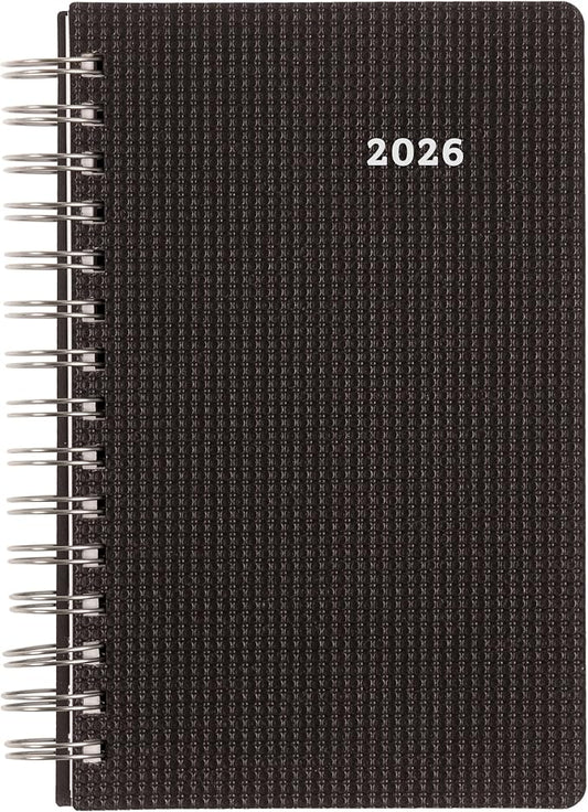 Brownline® 2026 DuraFlex Daily/Monthly Planner, Appointment Book, 12 Months, January to December, Twin-Wire Binding, 8" x 5", Black (CB634V.BLK-26)