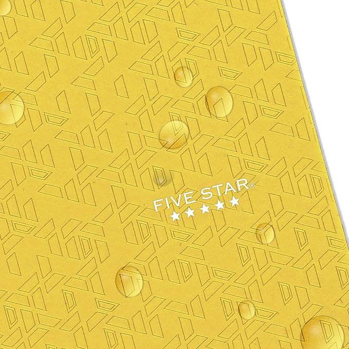 Five Star 2-Pocket Folder, Plastic Folder with Stay-Put Tabs, Fits 3-Ring Binder, Holds 8-1/2" x 11" Paper, Harvest Yellow (333420K-ECM)
