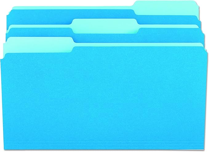 Universal One Bright Top Tab Classification Folder, Blue/Light Blue (10521)